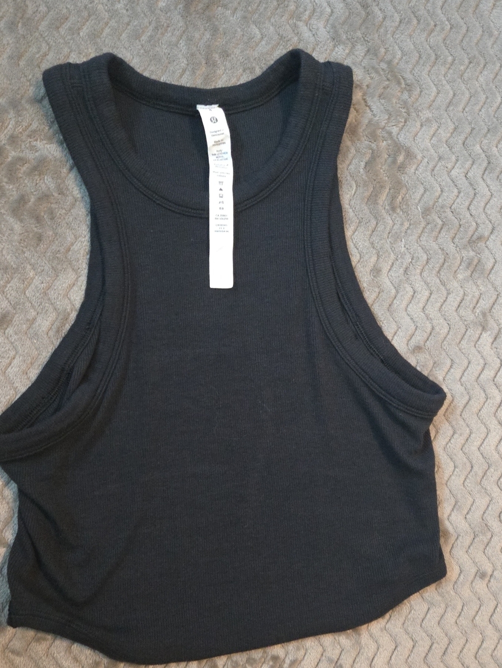 Soft Black Ribbed Tank Top - Lululemon Size 4